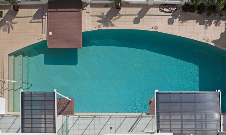 Aerial Watersedge pool Cairns Holiday Accommodation